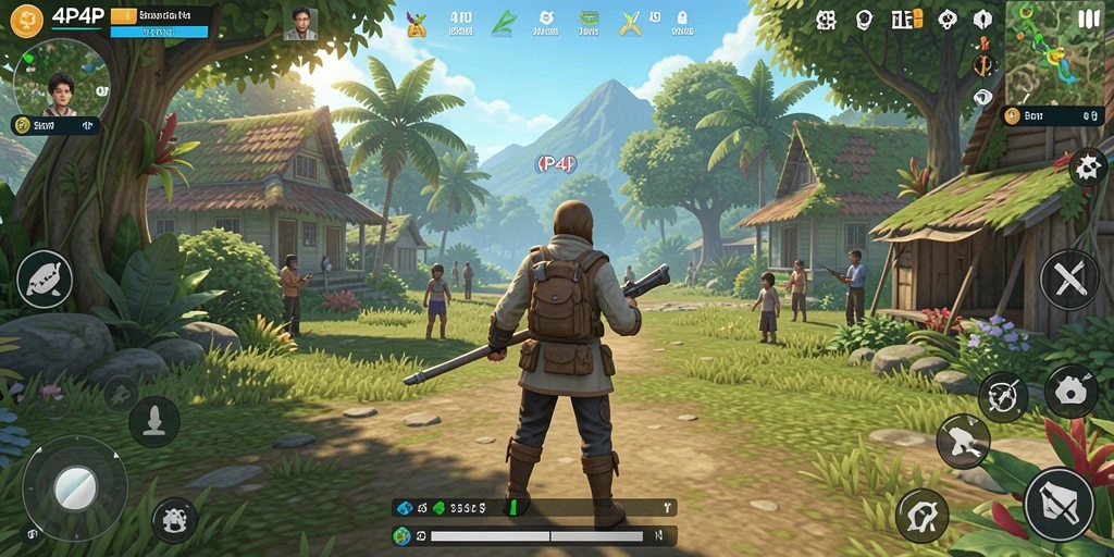 Tampilan gameplay menarik dari 4P4P yang menonjolkan interaksi karakter.