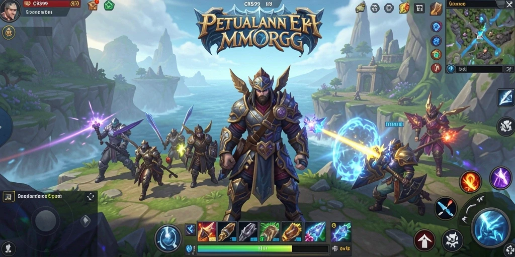 Tangkapan layar utama menunjukkan aksi seru dalam game MMORPG.