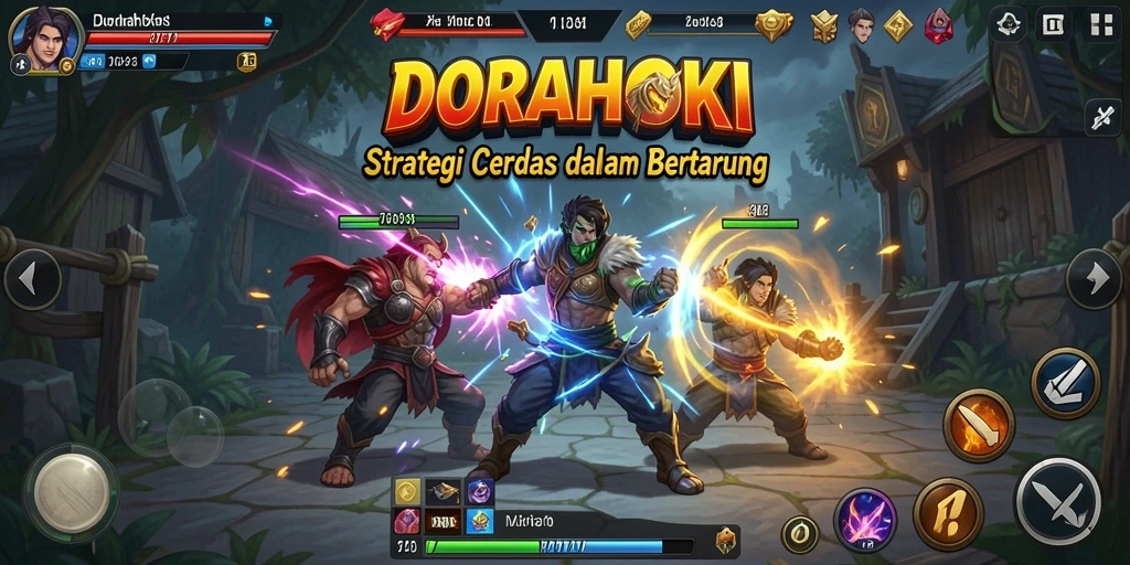 Tampilan saat bermain DORAHOKI dengan strategi yang mendalam.