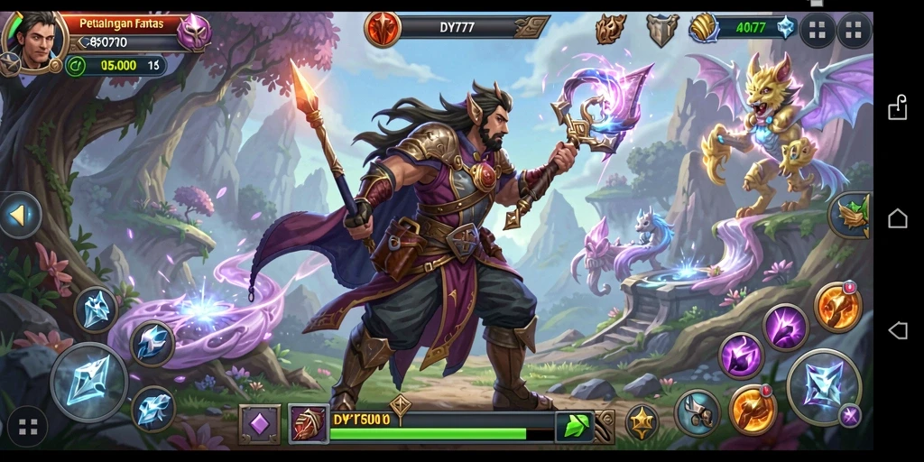 Tampilan epik dari gameplay DY777 dengan pertarungan spektakuler.