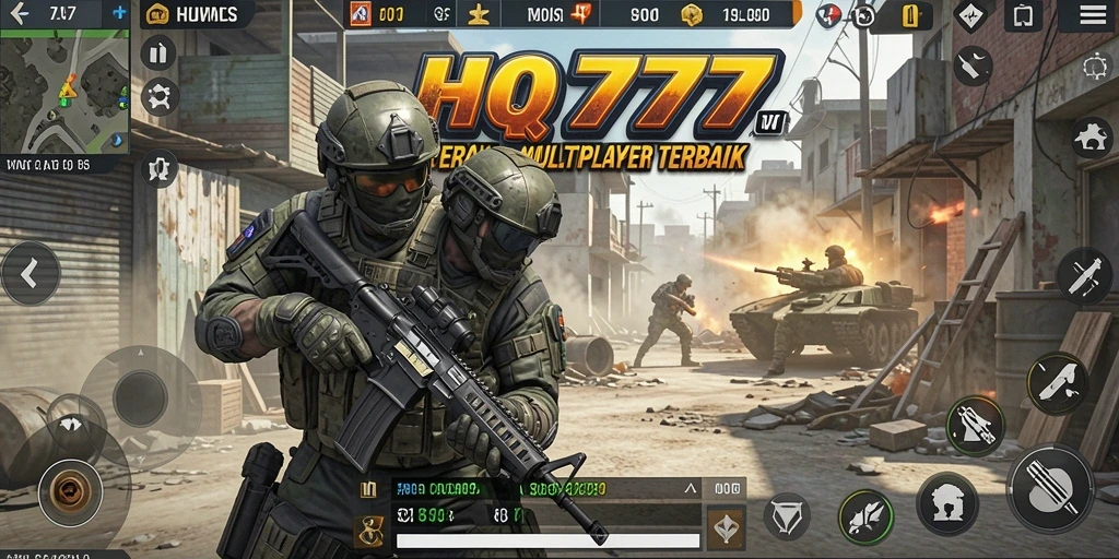 Gameplay seru HQ777 saat pertempuran berlangsung.