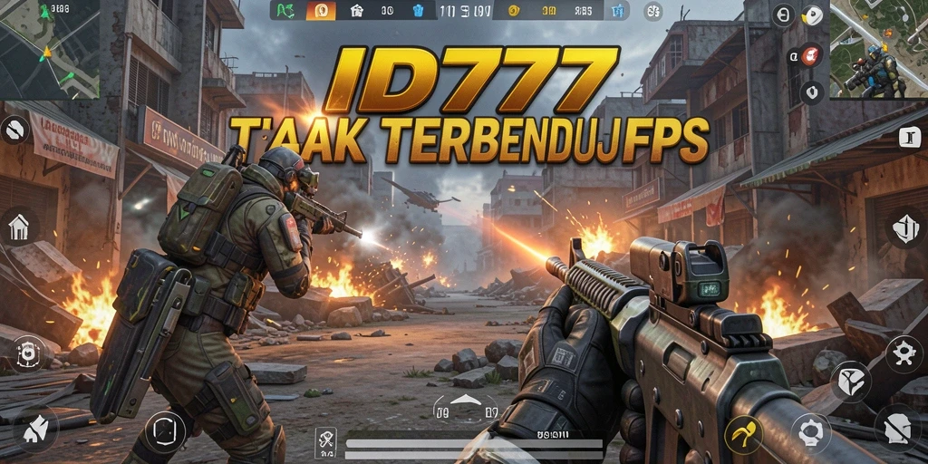 Tampilan aksi mendebarkan dari game FPS ID777.