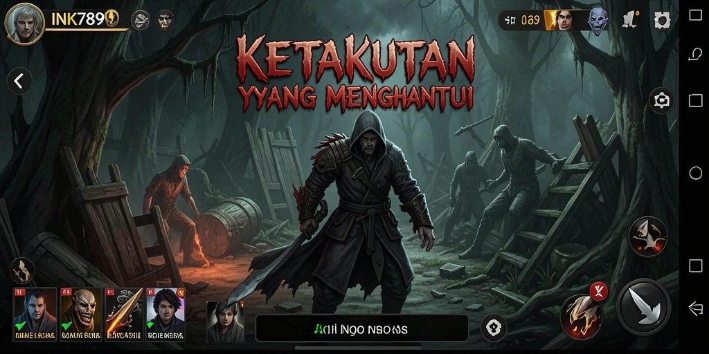 Tampilan gameplay menegangkan dari game Horror INK789.