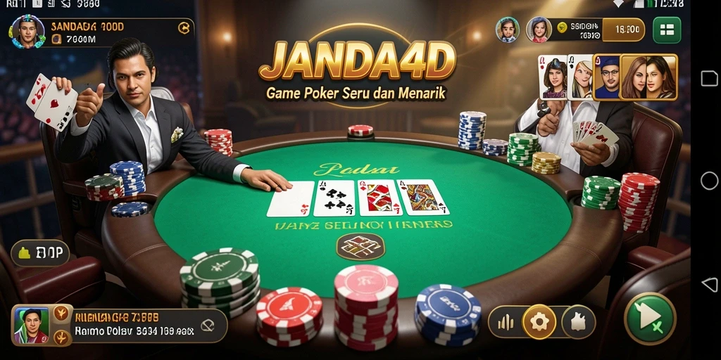 Tampilan gameplay JANDA4D yang seru dan menarik untuk pemain Poker.