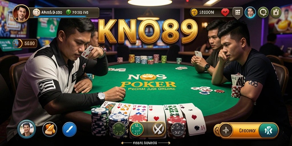 Screenshot gameplay KNO89 menampilkan pemain Poker dalam aksi.