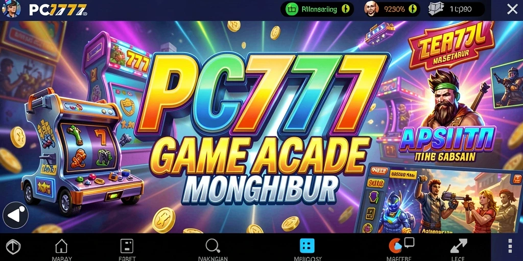 Screenshot utama PC777 menampilkan gameplay arcade yang seru dan mendebarkan.