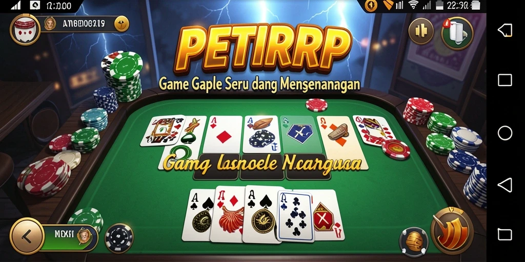 Screenshot gameplay seru PETIRRP yang menampilkan aksi Gaple.