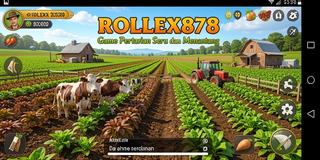 Tampilan gameplay seru dalam bertani dan mengelola lahan.