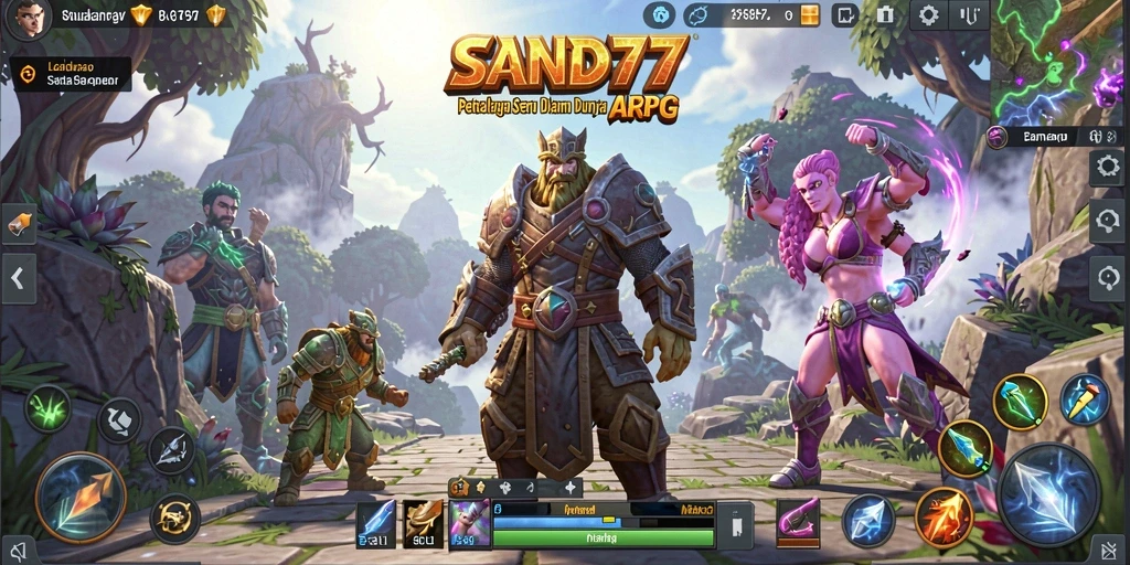 Tampilan gameplay SAND77 dengan petualangan yang mendebarkan di dunia ARPG.