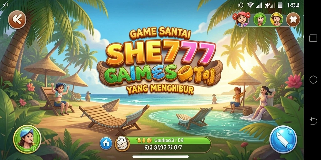 Tampilan gameplay SHE777 yang ceria dan penuh tantangan.
