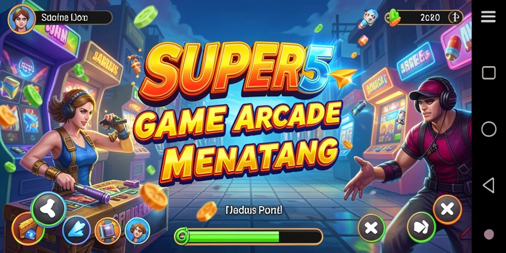Screenshot memperlihatkan gameplay yang mengasyikkan di SUPER5.