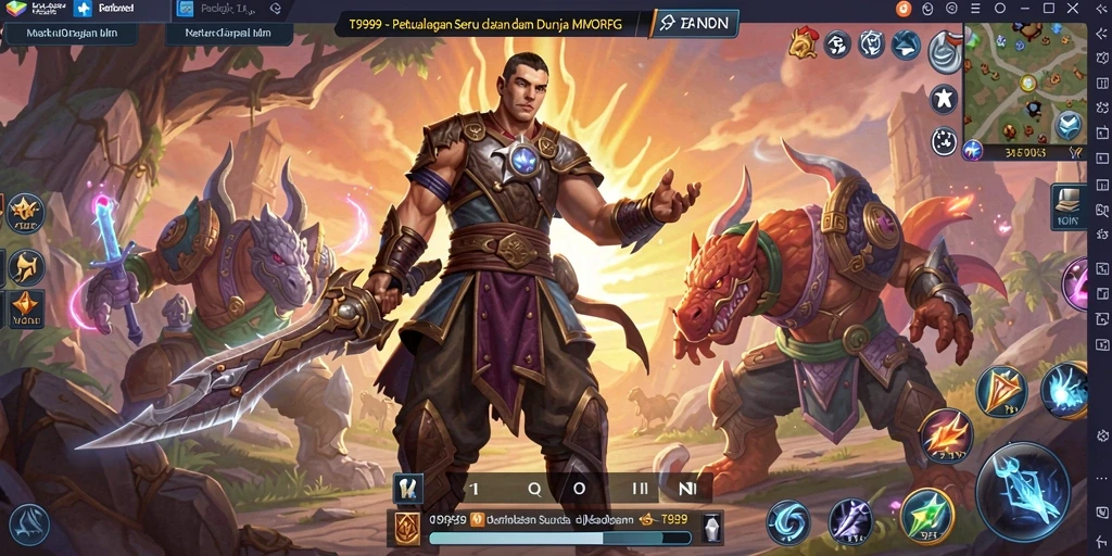 Tampilan gameplay seru dalam dunia MMORPG T9999.